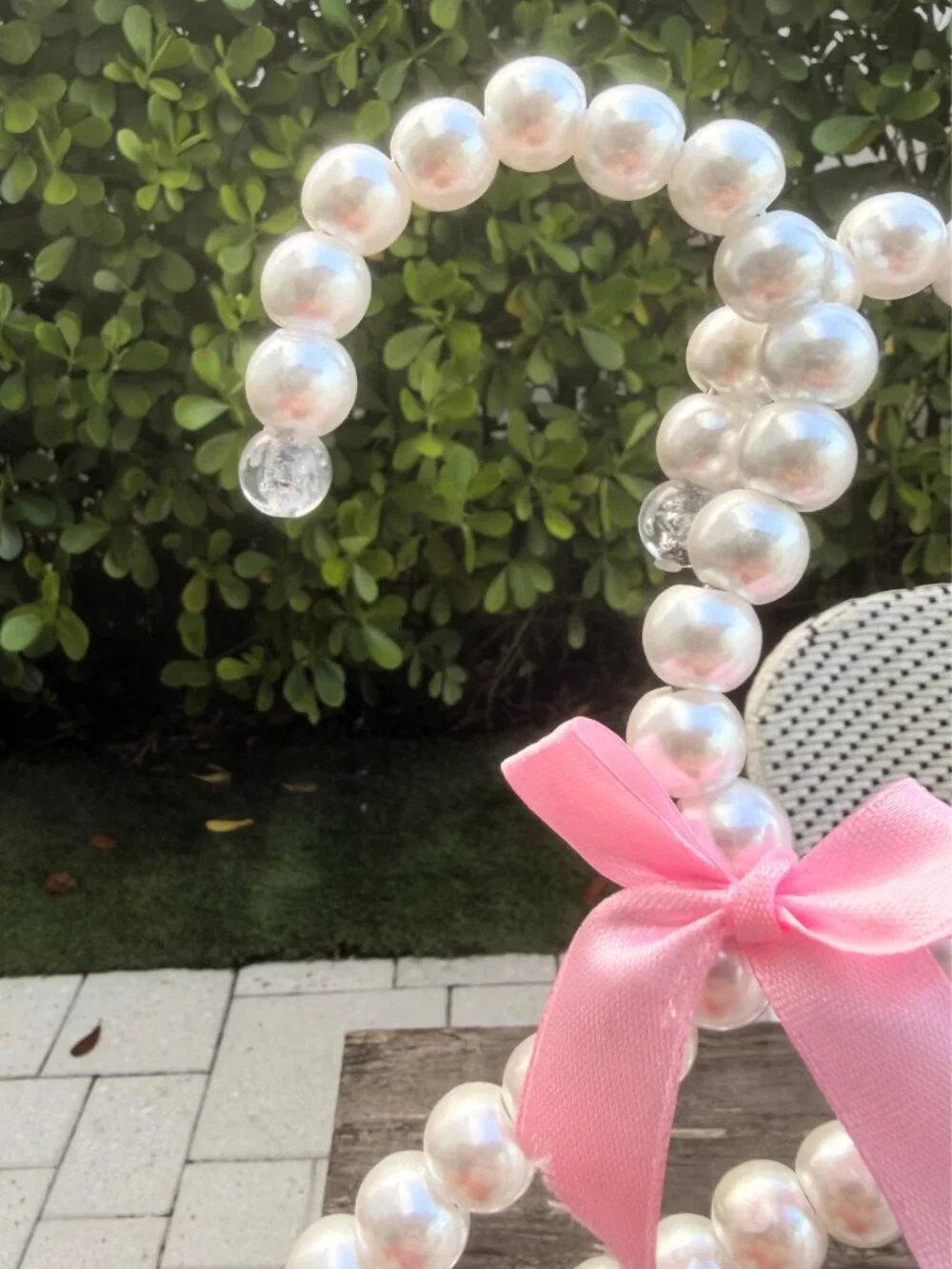 Pearl White Pink Bows Shabby Chic Sturdy Hangers Set of 2 Weddings Boutiques